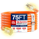 Outdoor/Indoor Extension Cord Heavy Duty 3 Prong SJTW, Waterproof, ETL Listed Flexible Cold-Resistant Long Power Cord by LifeSupplyUSA