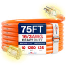 Outdoor/Indoor Extension Cord Heavy Duty 3 Prong SJTW, Waterproof, Flexible Cold-Resistant Long Power Cord by LifeSupplyUSA