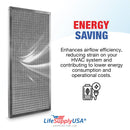 LifeSupplyUSA 14x30x1 Electrostatic Air Filter, MERV 8, Washable, Reusable Furnace AC/HVAC Filter, Energy Saving, Easy to Clean, Long-Lasting - 1-Pack,14" x 30" x 1"
