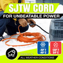 75ft Outdoor/Indoor Extension Cord 14/3 Gauge Heavy Duty 3 Prong SJTW, Waterproof, Flexible Cold-Resistant Long Power Cord,125 Amp 1625W, Orange by LifeSupplyUSA (3-Pack) - 14 Gauge,75 FT,Orange