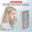 LifeSupplyUSA True HEPA Filter Replacement Compatible with Hunter HEPAtech Tower 30964, 30965, 30715, 30716, 30717, 30770, 30771 Air Purifier - 1-Pack