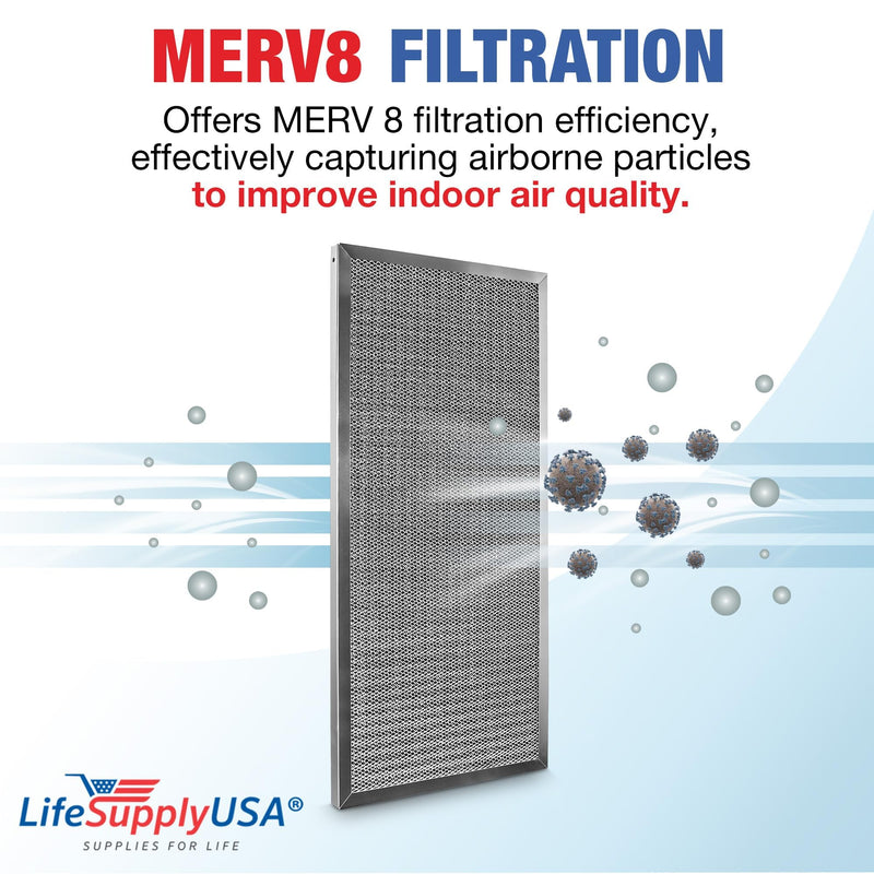 LifeSupplyUSA 14x30x1 Electrostatic Air Filter, MERV 8, Washable, Reusable Furnace AC/HVAC Filter, Energy Saving, Easy to Clean, Long-Lasting - 1-Pack,14" x 30" x 1"