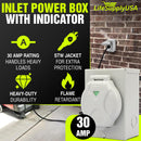 3 Prong Generator Inlet Power Box with Indicator NEMA L5-30P 30 AMP 125 Volt - Heavy Duty - ETL Listed by LifeSupplyUSA - L5-30P,Power Box