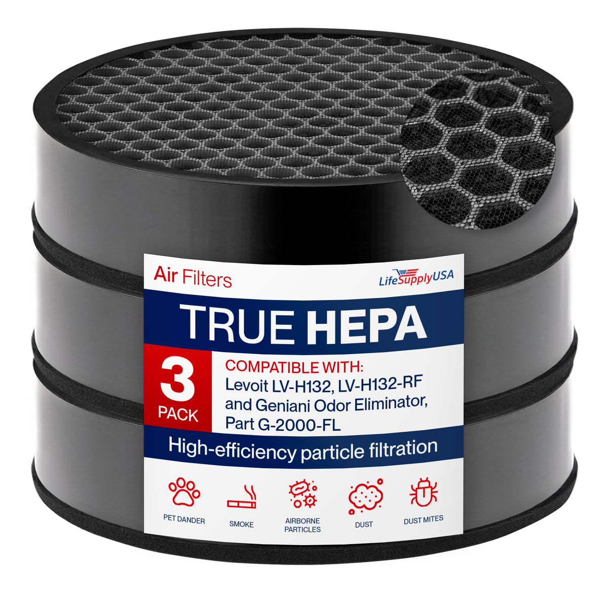 Levoit LV-H132 True HEPA Carbon Filter Replacement LV-H132-RF