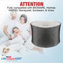 LifeSupplyUSA Humidifier Filter Replacement Wick Filter A Compatible with BIONAIRE, Holmes HWF62, Honeywell, Sunbeam, Vicks - 1-Pack