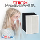 AP-230PH Replacement Filter Set 1 HEPA + 4 Carbon Pre-FiltersCompatible with Fellowes HF-230, CF-230, AP-230PH, Part 9370001/9372001 Air Purifiers by LifeSupplyUSA - 1-Pack