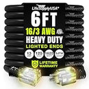 Outdoor/Indoor Extension Cord Heavy Duty 3 Prong SJTW, Waterproof, ETL Listed Flexible Cold-Resistant Long Power Cord by LifeSupplyUSA