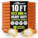 Outdoor/Indoor Extension Cord Heavy Duty 3 Prong SJTW, Waterproof, ETL Listed Flexible Cold-Resistant Long Power Cord by LifeSupplyUSA