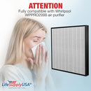 LifeSupplyUSA True HEPA Filter Replacement Compatible with Whirlpool WPPRO2000 Air Purifier