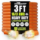 Outdoor/Indoor Extension Cord Heavy Duty 3 Prong SJTW, Waterproof, ETL Listed Flexible Cold-Resistant Long Power Cord by LifeSupplyUSA