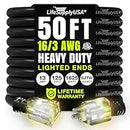 Outdoor/Indoor Extension Cord Heavy Duty 3 Prong SJTW, Waterproof, ETL Listed Flexible Cold-Resistant Long Power Cord by LifeSupplyUSA