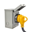 Power Set: 15ft RV Extension Cord 30 AMP (TT-30P/L5-30R) 10/3 AWG with Inlet Power Box (30 AMP / NEMA TT-30P) - Heavy Duty - by LifeSupplyUSA