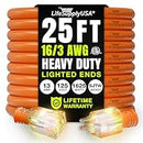 Outdoor/Indoor Extension Cord Heavy Duty 3 Prong SJTW, Waterproof, ETL Listed Flexible Cold-Resistant Long Power Cord by LifeSupplyUSA