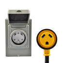 Power Set: 15ft RV Extension Cord 30 AMP (TT-30P/L5-30R) 10/3 AWG with Inlet Power Box (30 AMP / NEMA TT-30P) - Heavy Duty - by LifeSupplyUSA