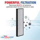 LifeSupplyUSA True HEPA Filter Replacement Compatible with Rowenta XD6070, XD6075 fits PU4010 - PU4015, PU4020 - PU4025 Intense Pure Air Purifier - 1-Pack