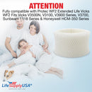LifeSupplyUSA Humidifier Filter Compatible with Protec WF2 Extended Life Vicks WF2; Fits Vicks V3500N, V3100, V3900 Series, V3700, Sunbeam 1118 Series & Honeywell HCM-350 Series; - 1-Pack