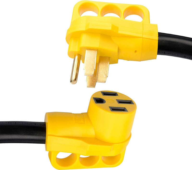 6/3 AWG + 8/1 AWG 15ft 125/250V 50Amp RV Extension Cord with Handles (14-50P/14-50R) 125/250V STW Velcro ETL Listed by LifeSupplyUSA 15ft (5 Pack)