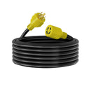 25ft Generator Extension Cord 30 AMP 4-Prong (L14-30P / L14-30R) - 10AWG4 125/250V STW - Hook and Loop Strap UL Approved by LifeSupplyUSA