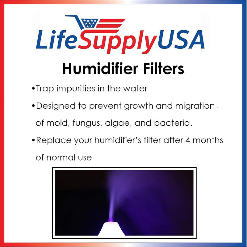 Humidifier Filter Replacement Compatible with Protec WF2 Extended Life, Vicks V3500N, V3100, V3900, V3700, Sunbeam 1118 & Honeywell HCM-350 Humidifiers by LifeSupplyUSA (3 Pack)