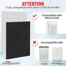 LifeSupplyUSA Complete Replacement Filter Set (1 True HEPA Air Cleaner Replacement Filter + 4 Carbon Filters) Compatible with Winix 115115 Air Purifiers