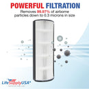 LifeSupplyUSA True HEPA Filter Replacement Compatible with Hunter 30610, 30611, 40882, 40884, 408841 Air Purifier - 1-Pack