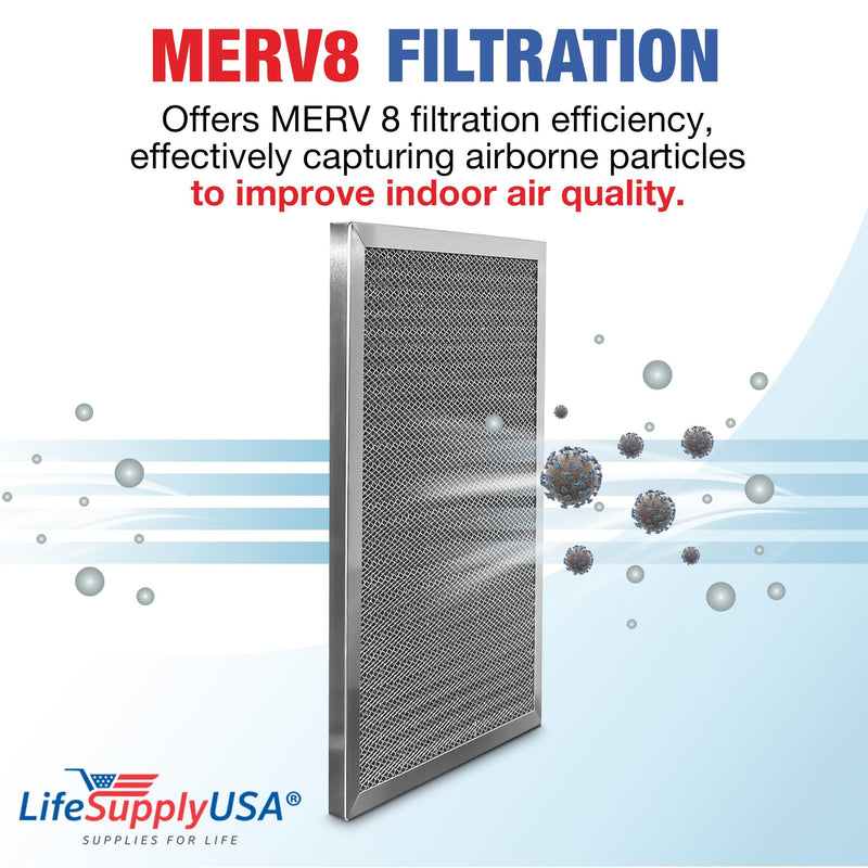 LifeSupplyUSA 14x20x1 Electrostatic Air Filter, MERV 8, Washable, Reusable Furnace AC/HVAC Filter, Energy Saving, Easy to Clean, Long-Lasting - 1-Pack,14" x 20" x 1"