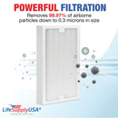 LifeSupplyUSA True HEPA Filter Replacement Compatible with Hunter 30966, 30747, 30748, 30750, 30856, 37748, 37750 Air Purifier