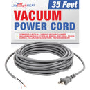 LifeSupplyUSA Heavy Duty 35ft Vacuum Power Cord 18/3 Compatible with all Upright Vacuum Cleaners including Aerus Electrolux, Bissell, Dirt Devil, Dyson, Eureka, Fuller, Oreck, Sanitaire, TriStar and more (Gray)