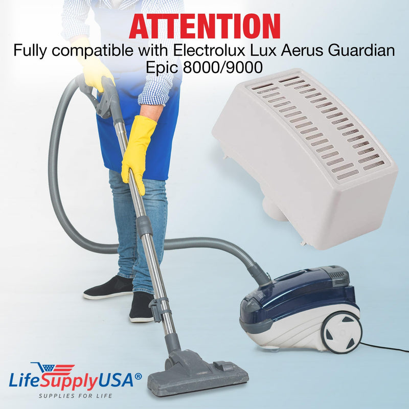 LifeSupplyUSA Vacuum Filter Replacement Compatible with Electrolux Lux Aerus Guardian Epic 8000/9000 Vacuum Cleaners Part 47404