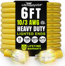 Power Extension Cord, Indoor Outdoor, Heavy Duty, 3 Prong SJTW, ETL, 10 Gauge