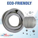 LifeSupplyUSA 50ft Washable Knitted Hose Sock Cover Replacement for Central Vacuum Cleaner with Application Tube - Protects Walls, Floors, & Furniture