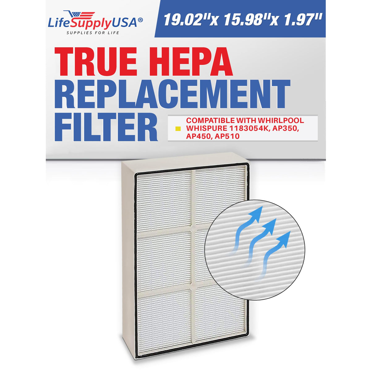 Replacement HEPA Filter Whirlpool Whispure 1183054K