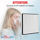 LifeSupplyUSA 3-in-1 True HEPA Filter Replacement Compatible with Surround Air MT-8500SF Air Purifier