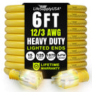 Outdoor/Indoor Extension Cord Heavy Duty 3 Prong SJTW, Waterproof, Flexible Cold-Resistant Long Power Cord by LifeSupplyUSA