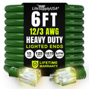 Outdoor/Indoor Extension Cord Heavy Duty 3 Prong SJTW, Waterproof, Flexible Cold-Resistant Long Power Cord by LifeSupplyUSA