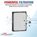 LifeSupplyUSA True HEPA Filter Replacement Compatible with Blueair 200, 300 SmokeStop Series Air Purifier