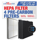 LifeSupplyUSA Complete Replacement Filter Set (1 True HEPA Air Cleaner Replacement Filter + 4 Carbon Filters) Compatible with Whirlpool Whispure AP450 AP510 AP45030HO Air Purifiers