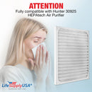 LifeSupplyUSA True HEPA Filter Replacement Compatible with Hunter 30925 HEPAtech Air Purifier