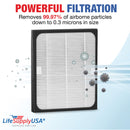 LifeSupplyUSA True HEPA Filter Replacement Compatible with Heaven Fresh NaturoPure HF 280 / XJ-2800 Air Purifier