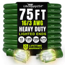 75ft Outdoor/Indoor Extension Cord 16/3 Gauge Heavy Duty 3 Prong SJTW, Waterproof, Flexible Cold-Resistant Long Power Cord,10A 125V 1250W, Green by LifeSupplyUSA