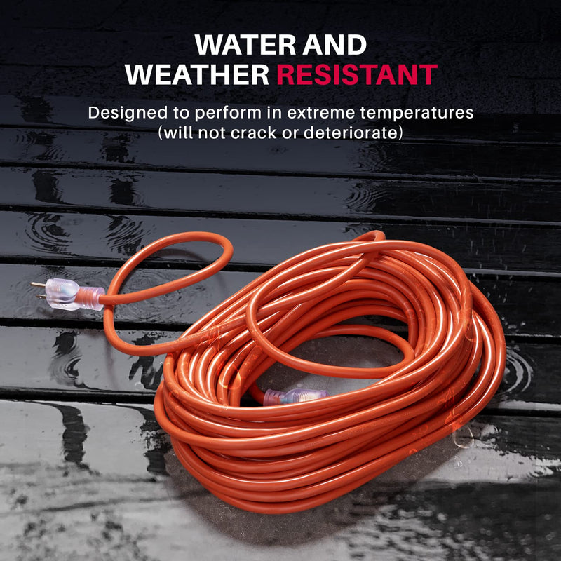 6ft Power Outdoor Extension Cord & Indoor - Waterproof Electric Drop Cord Cable - 3 Prong SJTW, 10 Gauge, 15 AMP, 125 Volts, 1875 Watts, 10/3 by LifeSupplyUSA - Orange (5 Pack)