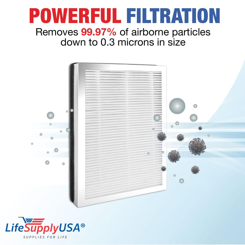 LifeSupplyUSA True HEPA Filter Replacement Compatible With MA-25 Medify Air Purifier (4-Pack)