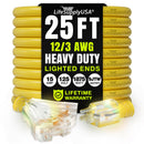 Outdoor/Indoor Extension Cord 3-Outlet Heavy Duty 3 Prong SJTW, Waterproof, Flexible Cold-Resistant Long Power Cord by LifeSupplyUSA