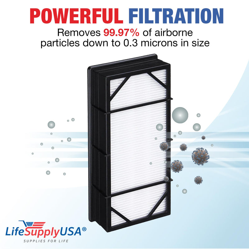 LifeSupplyUSA True HEPA Filter Replacement and 2 Odor Pre-Filters Compatible with Honeywell HRF-CP2 Pet Clean Air Models HHT-013 HHT-016
