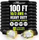 Power Extension Cord, Indoor Outdoor, Heavy Duty, 3 Prong SJTW, ETL, 16 Gauge