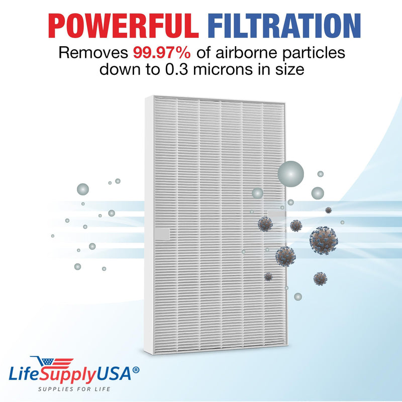 LifeSupplyUSA True HEPA Air Cleaner Filter Replacement Compatible with Winix PlasmaWave 115115, Size 21 (4-Pack)