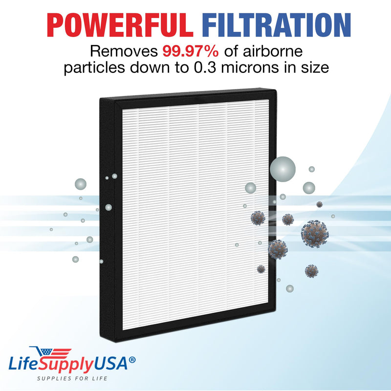 LifeSupplyUSA True HEPA Filter + Activated Carbon Charcoal XJ-3100SF Compatible with Surround Air Intelli-Pro 3 Air Purifier (5-Pack)