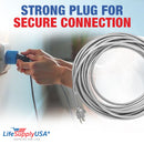 LifeSupplyUSA Heavy Duty 50ft Vacuum Power Cord, 18/3 SJT Cable, Compatible with Eureka & Sanitaire Models, 3-Prong Replacement Extension Cord for Professional Home Improvement (Gray)