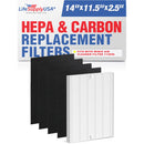 LifeSupplyUSA Complete Replacement Filter Set (1 True HEPA Air Cleaner Replacement Filter + 4 Carbon Filters) Compatible with Winix Size 17 Air Purifiers (3-Pack)