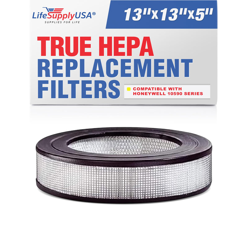 True HEPA Air Cleaner Filter Replacement Compatible with Honeywell Silentcomfort HRF-D1 HRF-11N HWLHRF1, Filter D by LifeSupplyUSA (1-Pack)